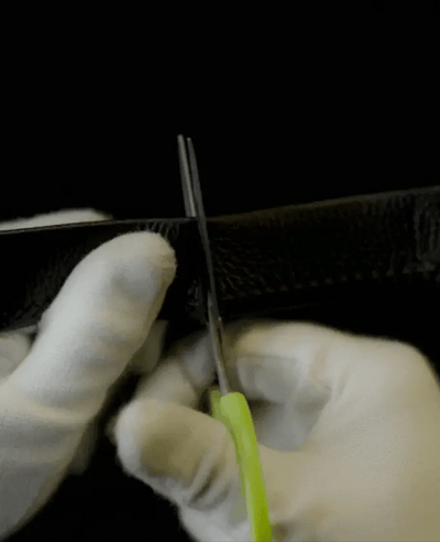 Cutting a Vitello belt strap to size